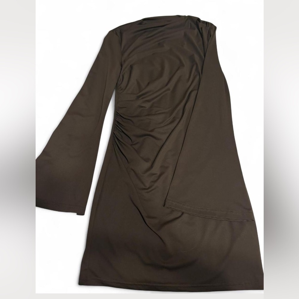 Elegant Brown Long Sleeve Dress
